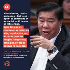 Senate Minority Leader Franklin Drilon once again schooled Senator Bong Go  in parliamentary debate, telling the newbie legislator that he only has  himself to blame for the delayed passage of hospital bills
