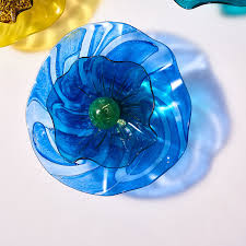 Glass Wall Plates Blossoming Lotus