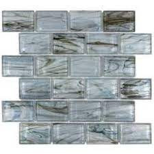 Aurora Sky 2 X 3 In Brick Glass Mosaic Polished Porcelain Tiles Mosaic Glass Blue Kitchen Tiles