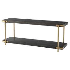 We are the premier source for modern beds, dining chairs, dining tables & much more. Theodore Alexander Modern Milan Black Wood Gold Metal Low Console Table Long 53 75 W Kathy Kuo Home