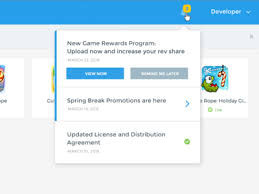 developer portal notifications development remind me later rewards program
