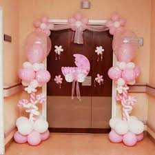 Baby Girl Marco Para Fotos Con Globos Girl Baby Shower Decorations Baby Girl Decor Hospital Decoration