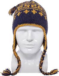 Hand Knit Sherpa Wool Hat with Micro Fleece Lining and Ear Flaps, Handmade  Winter Toque, Christmas Beanie, Made in Nepal (Black and Gold) at Amazon ...
