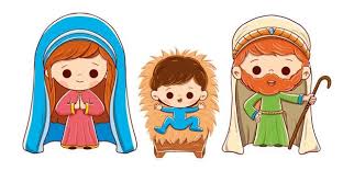 Presepio Com Jose Maria E O Menino Jesus Fundo Branco Com Desenhos Adoraveis Cute Drawings Nativity Scene Animated Characters