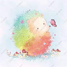 Cute Rainbow Hedgehog Baby Animal Cute Png And Vector With Transparent Background For Free Download Cute Animal Illustration Cute Animal Drawings Animal Wallpaper