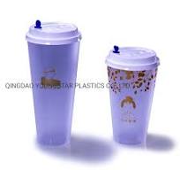 Manufacturer OEM Eco Friendly Custom Logo Iml Round 700ml Disposable  Plastic Juice Cup with Lid Plastic Container