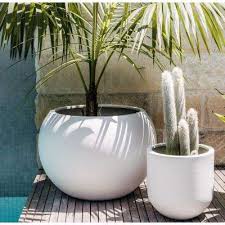 Riverside 21 Dia X 17 H White Fiberstone Ball Planter Vl10002 54 Wh The Home Depot In 2020 Planters Planter Pots Garden Pots