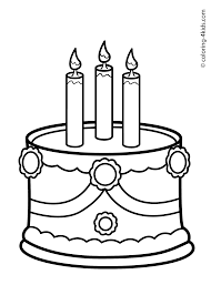 Free printable birthday cake coloring pages for kids. Https Coloring 4kids Com Cake Birthday Party 3years Coloring Pages For Kids