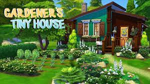 Planting seeds in double rows work very well as your sim can work two rows at a time as they move down the lines of plants later. Gardener S Tiny House The Sims 4 Speed Build Youtube