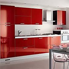 Kinlo 5 0 61m Papier Peint Auto Adhesif Rouge Armoire De Cuisine En Pvc Impermeable Style Moderne Stic Meuble Cuisine Armoire De Cuisine Deco Cuisine Moderne