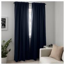 Majgull Blackout Curtains 1 Pair Dark Blue Shop Here Ikea Block Out Curtains Blue Curtains Cool Curtains