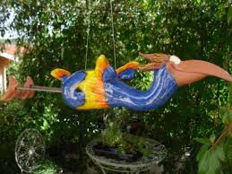 Fliegender Vogel Keramik Frostsicher Unikat Vogel Blau Gartendeko Keramik Fliegende Vogel Garten Deko