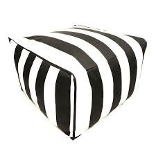 Black And White Striped Outdoor Ottoman Pin By Katie Miller On Kids In 2020 Bean Bag Ottoman Outdoor Ottomans Patio Ottoman