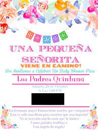 Mexican Theme Party Invitation In Spanish Simple Baby Shower Invitations Baby Shower Invitations Diy Star Baby Shower Invitations