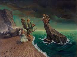 Art Of Bob Doucette For Gallerist Only The Griffin The Mock Turtle Acrylic Available Painting Art Weird Pictures