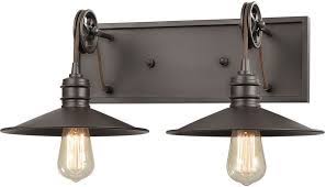 Liylan wall sconce lighting,bathroom vanity light oil rubbed bronze,farmhouse vintage wall lights, industrial wall lamp with seeded glass 4.5 out of 5 stars 46 $24.90 $ 24. Elk 69085 2 Spindle Wheel Contemporary Oil Rubbed Bronze 2 Light Bathroom Wall Sconce Elk 69085 2