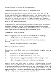 His fellow researchers saying that this conjecture was. Calameo Shrek Essay Effective Ideas And Tips For Students To Write