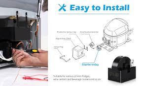 A fridge with a faulty ptc relay cannot start or continuously clicks on and off unable to start. Amazon Com Teenitor 2 Pcs Qp2 4r7 4 7 Ohm 1 Pin Refrigerator Ptc Starter Relay Black Kitchen Dining