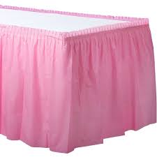 Pink Plastic Table Skirt 168in X 29in In 2020 Table Skirt Plastic Tables Pink Plastic