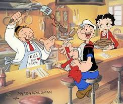 Betty Boop Popeye Have Lunch With Friends Popeye Cartoon Popeye The Sailor Man Vintage Cartoon
