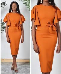 Orange Crepe Dress Crepe Fabric Styles Crepe Fabric African Wear Dresses Corporate Dress Fashion Dresses