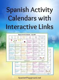 Spanish Activity Calendars For Kids Spanish Playground Spanish Lessons For Kids Spanish Activities Learning Spanish