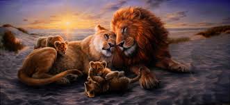 Lion Family Painting Original Wall Art Realistic Painting With Wild Animals Wildlife Artwork Ready To Ha Wildlife Artwork Family Painting Original Wall Art