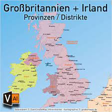 England is a country that is part of the united kingdom. Grossbritannien Irland Vektorkarte England Schottland Wales Nordirland Provinzen Distrikte