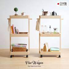 楽天市場 木製 フリーワゴン キッチンワゴン キャスター付き ランドセルラック ランドリーワゴン トローリーワゴン バスケットトローリー 脱衣かご 石崎家具 スリーピー楽天市場店 インテリア 家具 家具 ランドリーワゴン