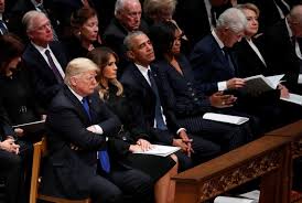 Image result for trump obama clinton bush funeral