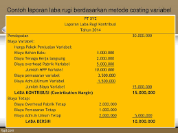 Contoh soal laporan laba rugi format kontribusi. Contoh Laporan Laba Rugi Kontribusi