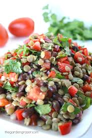 Black Bean Lentil Salad With Cumin Lime Dressing Recipe Salads Lentil Salad High Protein Recipes Healthy Recipes