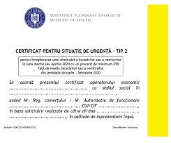 Ordinul Nr 1706 2020 Privind Modificarea Ordinului Ministrului Economiei Energiei și Mediului De Afaceri Nr 791 2020 Privind Acordarea Certificatelor De Situații De Urgență Operatorilor Economici A Căror Activitate Este Afectată In Contextul Pandemiei