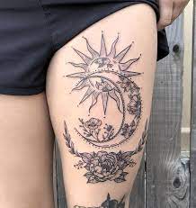 50 Meaningful And Beautiful Sun And Moon Tattoos In 2020 Tattoos Body Art Tattoos Sleeve Tattoos