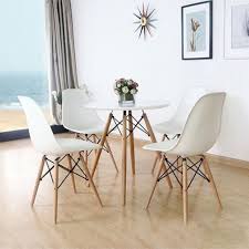 Eames Style Side Chair With Natural Wood Legs Eiffel Dining Room Chair Set Of 4 White Eames Style Dining Chair Eames Dining Chair Dining Chairs Uk
