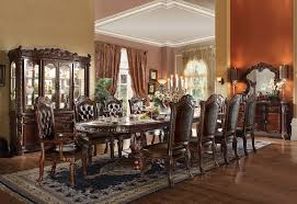 Dining room set with a solid wooden table and six wooden chairs in attractive cherry finish. Acme 62000 Vendome Formal Dining Room Set In Cherry Dallas Designer Furniture