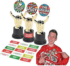Get festive without ruining your favorite sweater. Buy Ugly Christmas Sweater Costume Trophies For 1st 2nd 3rd Place Winners Ugly Sweater Award Tags Included Plus Bonus Ugly Christmas Sweater Buttons Online In Indonesia B076d2zs81