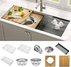4.7 out of 5 stars 82. Kraus Kwu120 45 Kore 2 Tier Workstation 45 Inch Undermount 16 Gauge Sin Steel Kitchen Sink Stainless Steel Kitchen Sink Undermount Stainless Steel Kitchen Sink