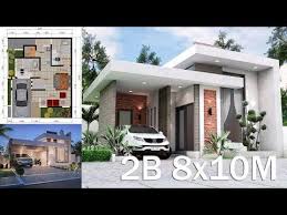 House Plans 6x6 With One Bedrooms Flat Roof The House Has Car Parking And Garden Living Room Dining R In 2020 House Construction Plan Small House Design House Design