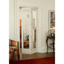 Today's homeowner recognizes that interior doors can reflect your lifestyle and be an intricate part of home design. Pinecroft 30 In X 80 In Optique Clear Full Lite Universal Reversible Interior Wood Bi Fold Door 873526 The Home Depot Glass Bifold Doors French Doors Interior Doors Interior