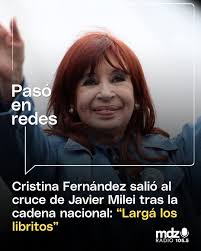 📲💣 Luego de la cadena nacional en la que el presidente Javier Milei  presentó el proyecto de Presupuesto 2026, la exmandataria Cristina  Fernández de Kirchner utilizó sus redes sociales para lanzar una