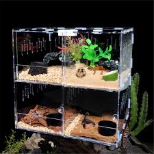 Pet Reptil Tank Acryl Terrarium 4 Grids Insekten Spinnen Eidechse Zucht Box Schildkrote Schlangen Haus Kafig Reptilien Zubehor Terrarien Aliexpress