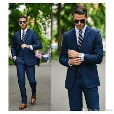Mens Formal Wear For Holiday Party Navy Blue Tuxedos For Men Groomsmen Suit 2015 Two Button Slim Fit Groom Tuxedo Modern Wedding Clothing Cool Prom Tuxedos Form Mens Fashion Suits Business