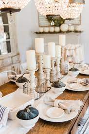 Simple Neutral Fall Farmhouse Dining Room Farmhouse Style Dining Room Dining Room Table Decor Farmhouse Dining Table