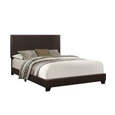 4.5 out of 5 stars. Monarch Specialties Queen Size Leather Look Upholstered Bed Frame In Rich Dark Brown The Home Depot Canada