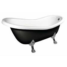 Raumspar badewanne tigra links/rechts 150 / 160 / 170 schürze u. Retro Freistehende Badewanne Schwarz Weiss 169x75x72cm Fusse Bronze