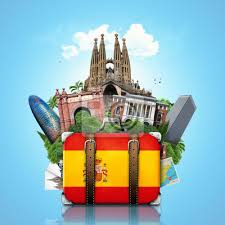Bei einem besuch in spanien kann man. Spanien Madrid Und Barcelona Sehenswurdigkeiten Reise Koffer Wandsticker Madrid Koffer Barcelona Myloview De