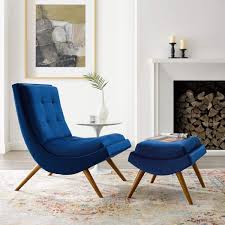 For one, because they are made of velvet, they are soft to the touch and especially comfortable to lounge in. Modway Eei 3487 Nav Ramp Armless Lounge Chair Ottoman In Tufted Navy Blue Velvet