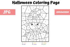 Here's our huge collection of original, high quality, printable halloween colouring pages for kids! Halloween Page Color By Number 3 Grafico Por Mybeautifulfiles Creative Fabrica