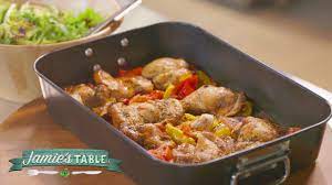 Many years ago, i wrote about this oddball jamie oliver recipe that was so weird and yet so delightful it sent me into fits of hyperbole. Jamie S Hit N Run Traybaked Chicken Recipe Jamie S Table Youtube
